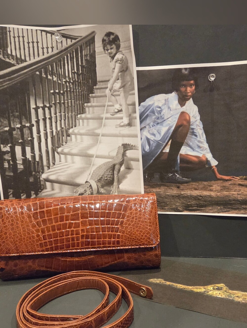 A "Must Have" Vintage Eileen Kramer  Croc Leather Clutch